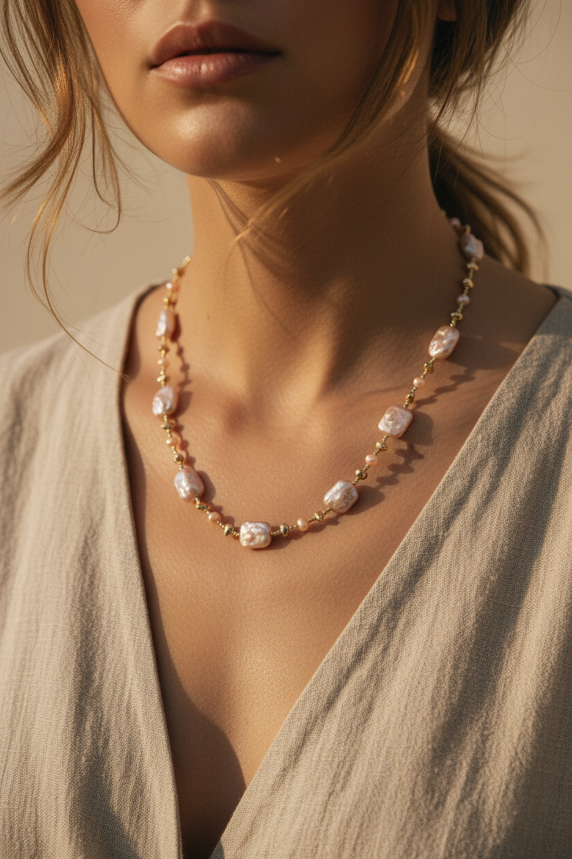 Iridescent Pearl Chain Editorial